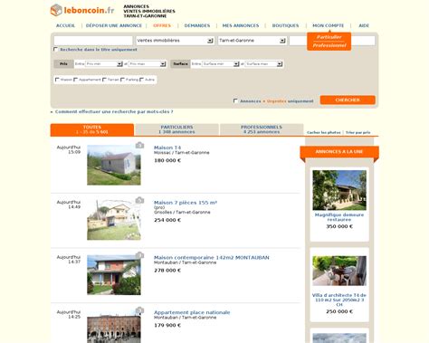 ventes immobilières le bon coin